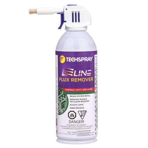 Techspray E-LINE Flux Remover w/brush - 10oz aerosol - 1621-10SB