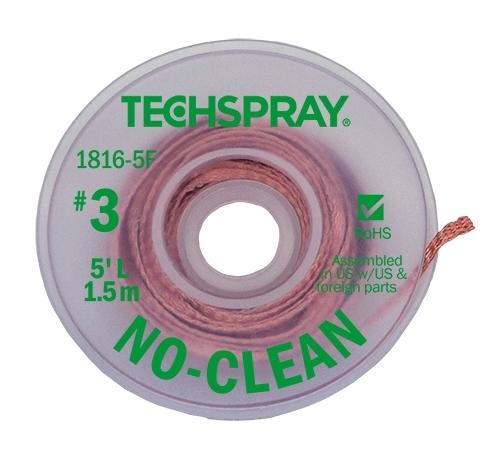 Techspray No-Clean Green #3 Braid - 5' - 1816-5F