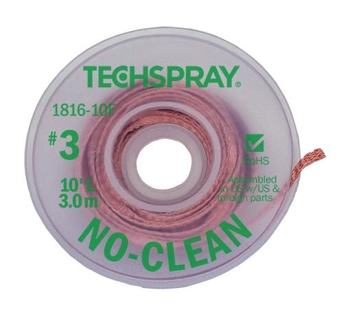 Techspray No-Clean Green #3 Braid - 10' - 1816-10F