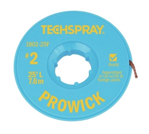 Techspray Pro Wick Yellow #2 Braid - 25' - 1802-25F