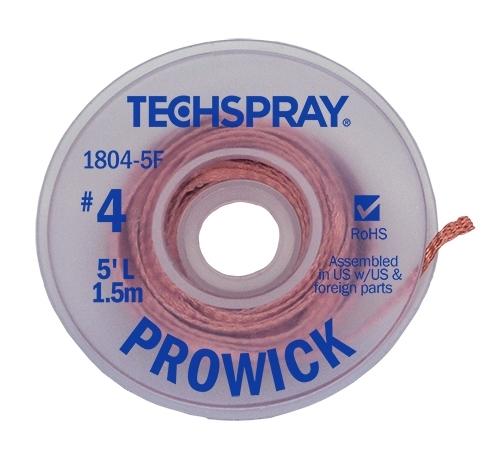 Techspray Pro Wick Blue #4 Braid - 5' - 1804-5F