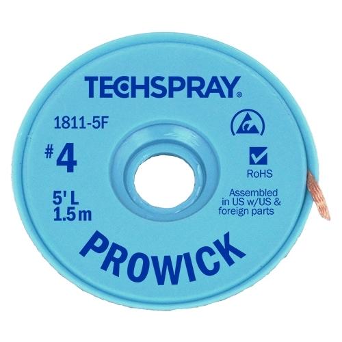 Techspray Pro Wick Blue #4 Braid - 5' AS - 1811-5F