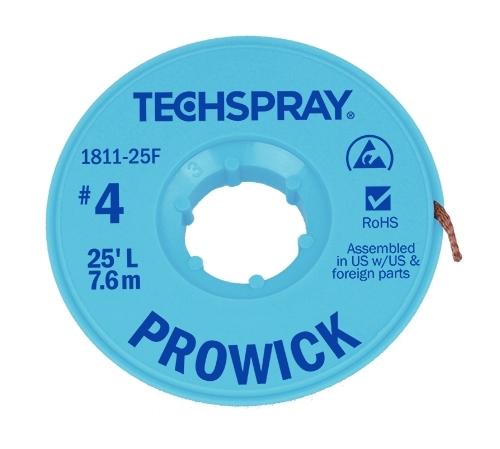 Techspray Pro Wick Blue #4 Braid - 25' AS - 1811-25F