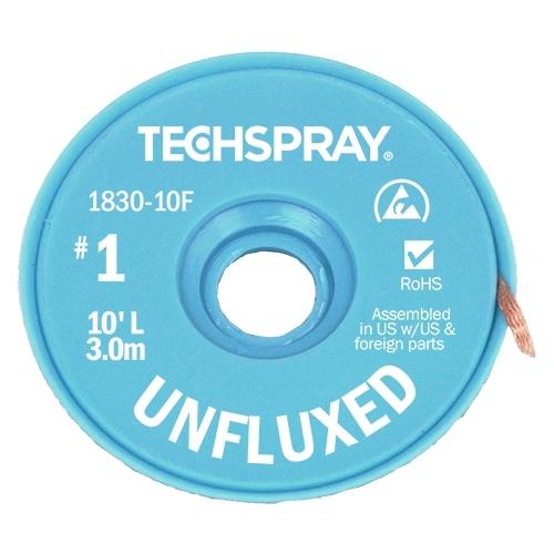 Techspray Unfluxed White #1 Braid - 10' AS - 1830-10F
