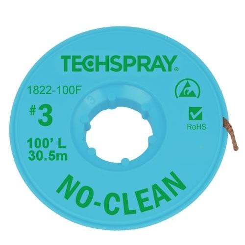Techspray No-Clean Green #3 Braid - 100' AS - 1822-100F