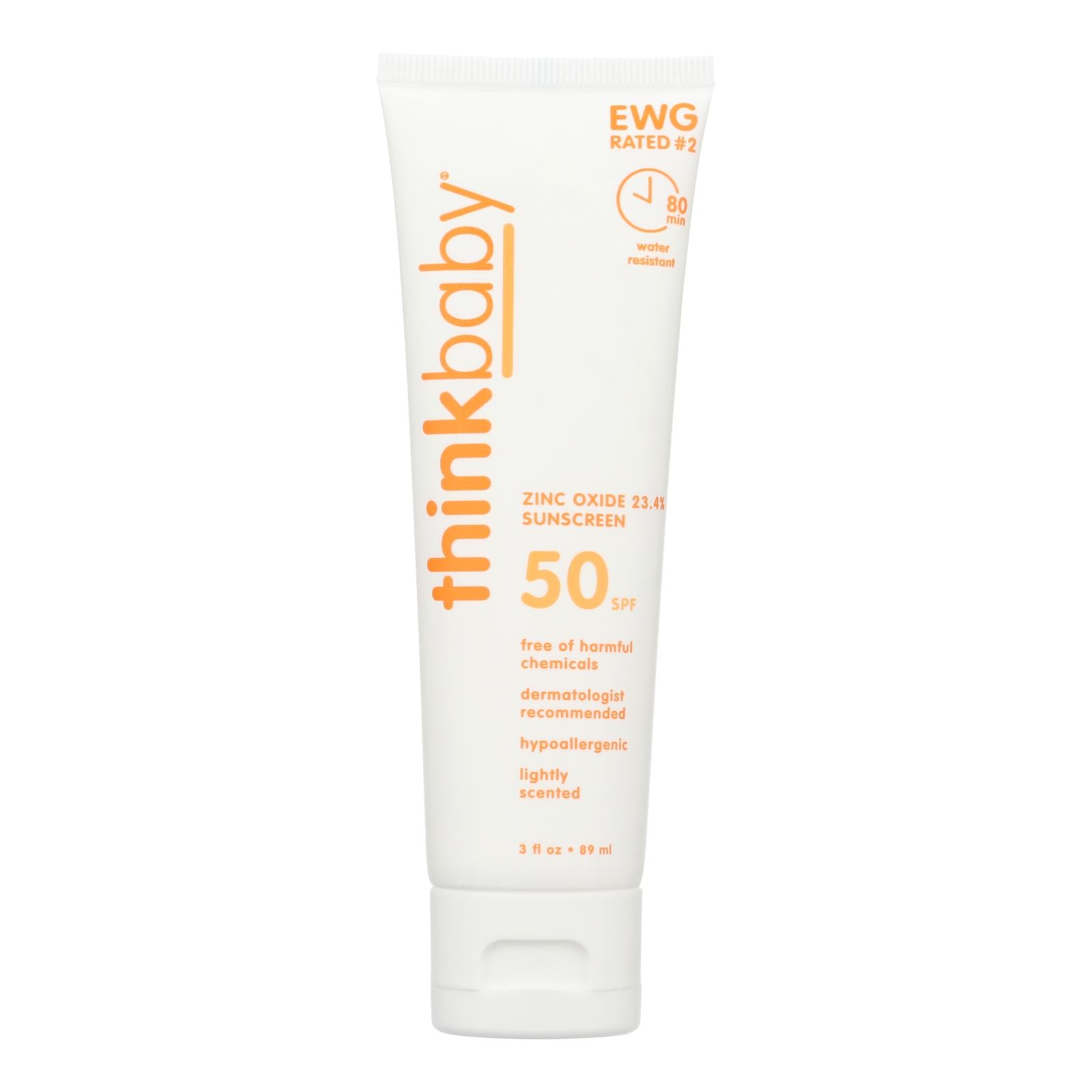 Thinkbaby Safe Mineral Sunscreen Lotion SPF 50+, 3 oz.