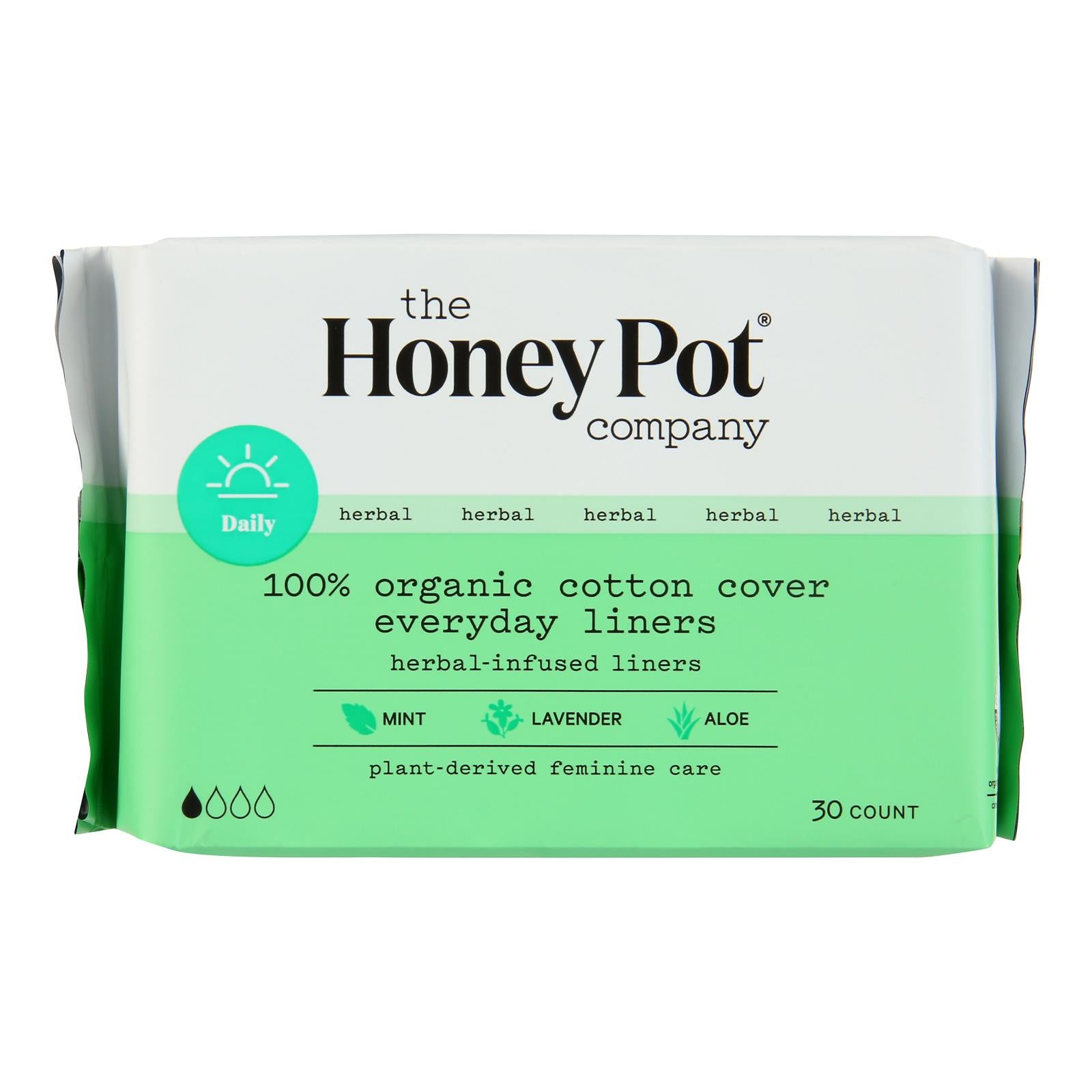 The Honey Pot Panty Liners Everyday Herbal, 30 ct