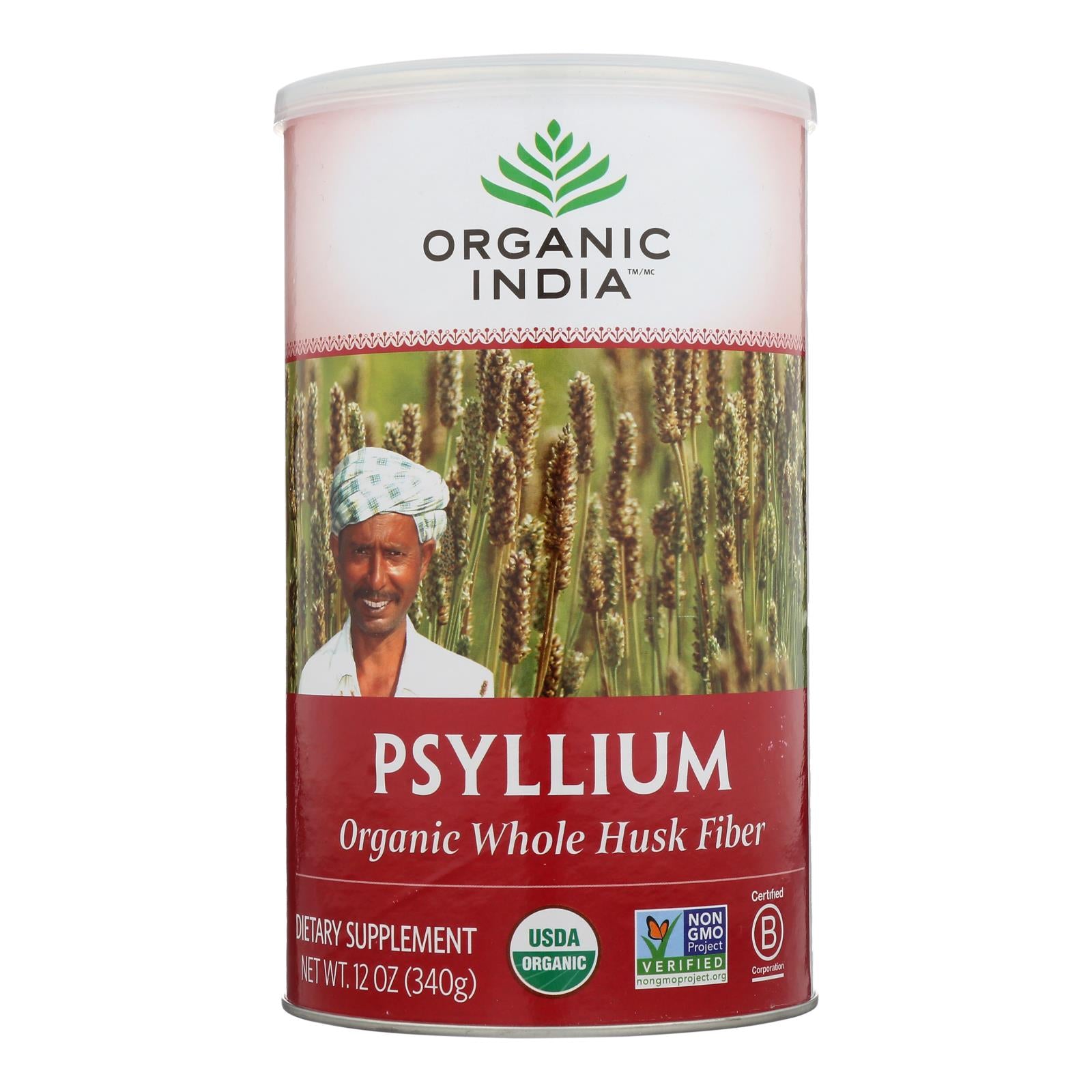 Organic India Fiber Harmony Psyllium Whole Husk, 12 oz