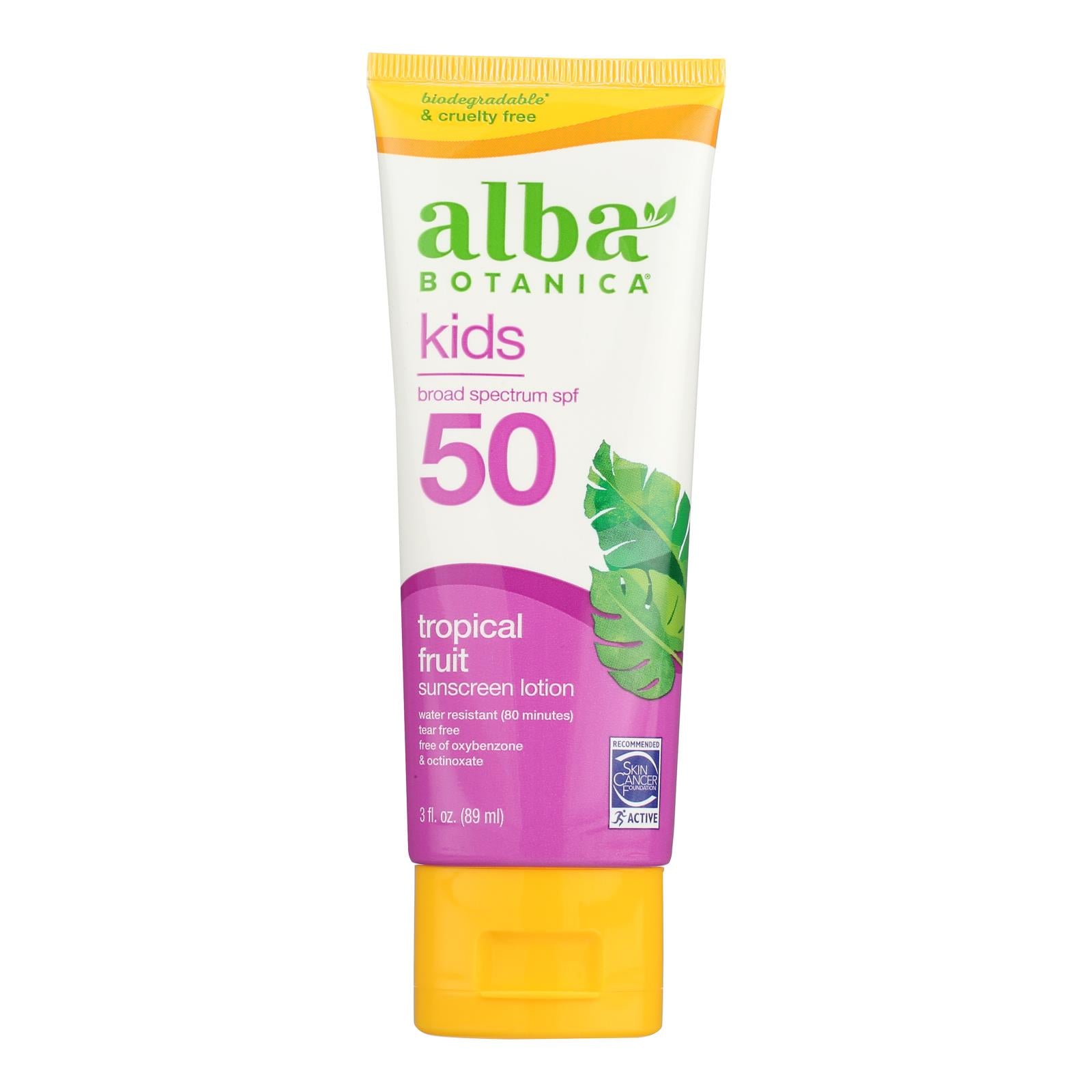 Alba Botanica Kids Sunscreen SPF 45, Tropical Fruit