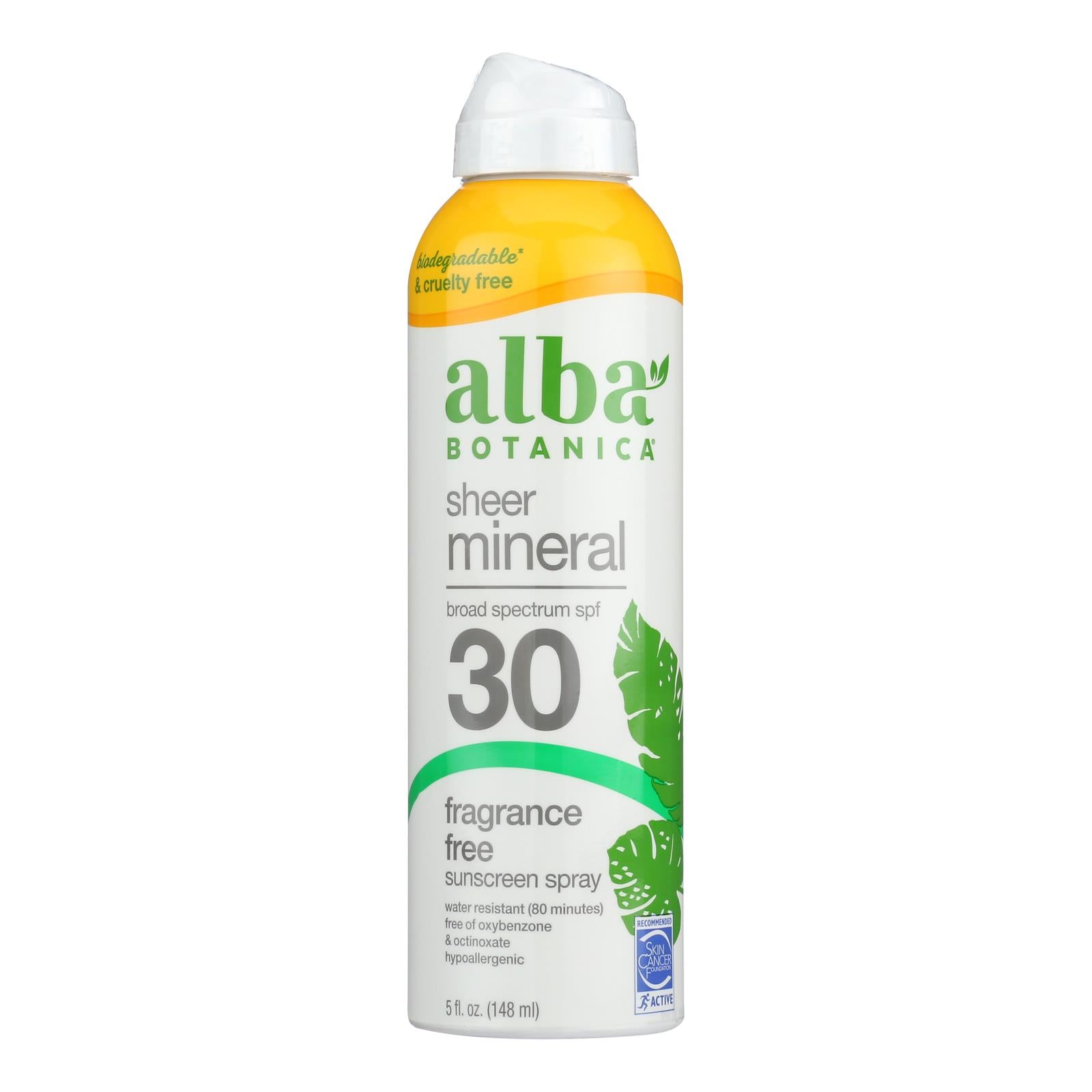 Alba Botanica Sunscreen Spray For Face Mineral SPF 30, 5 oz.
