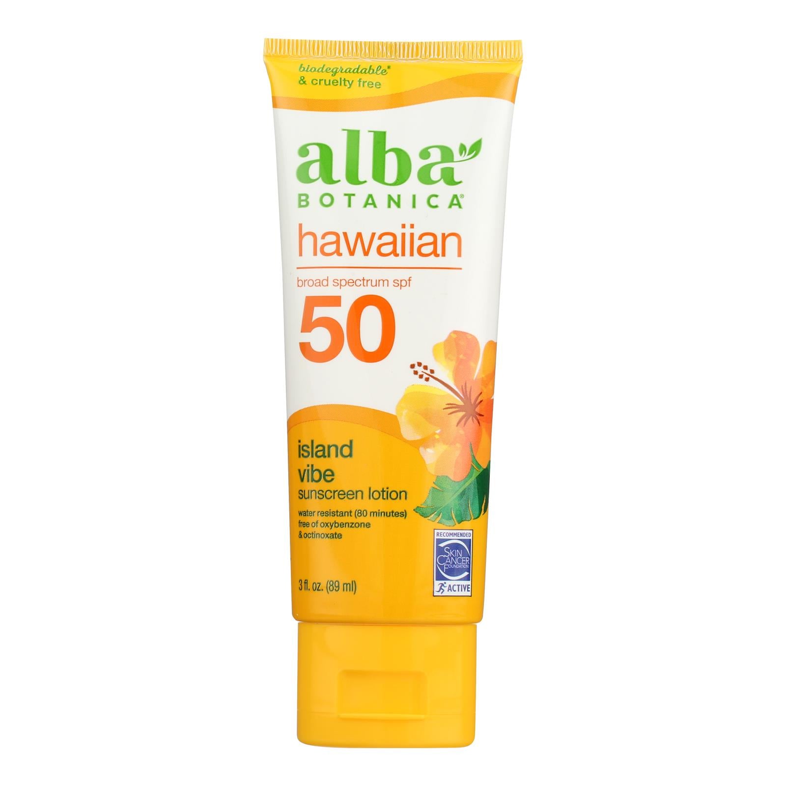 Alba Botanica - Sunscreen Lotion Island Vibes SPF50, 3 oz.
