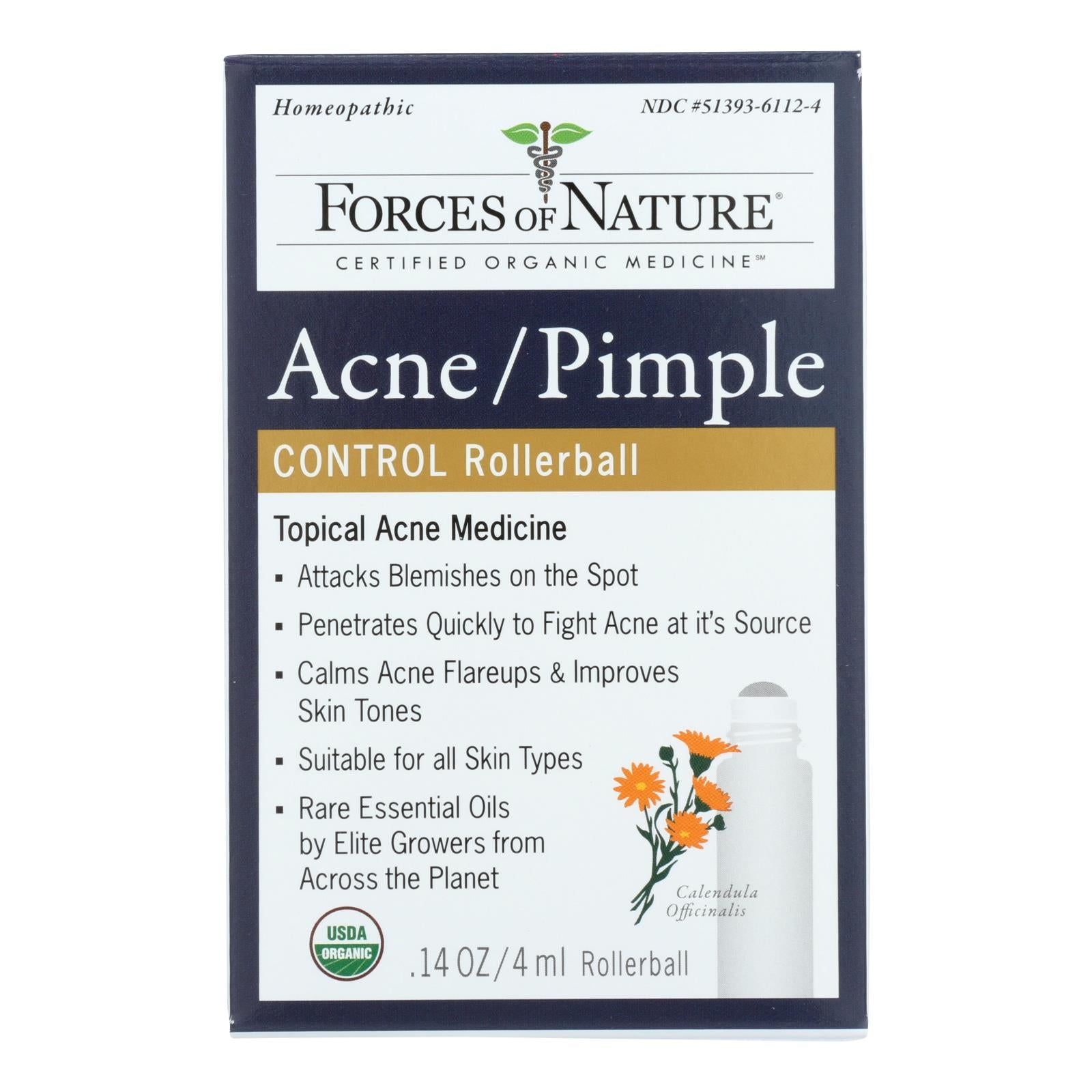 Forces of Nature Acne Rollerball Applicator, 4 ml