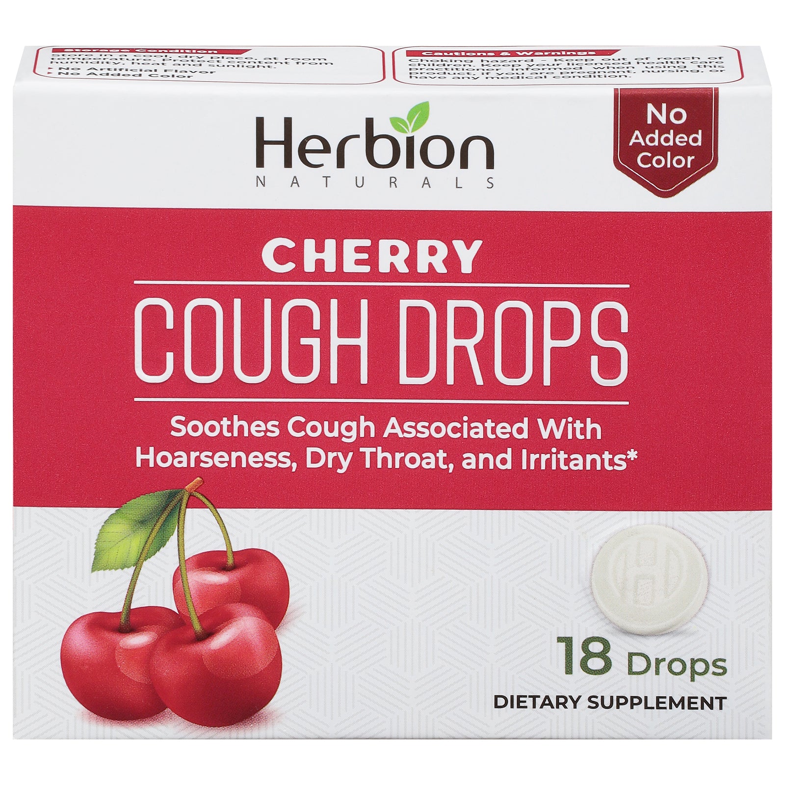 Herbion Naturals Cough Drops Cherry 18 ct.