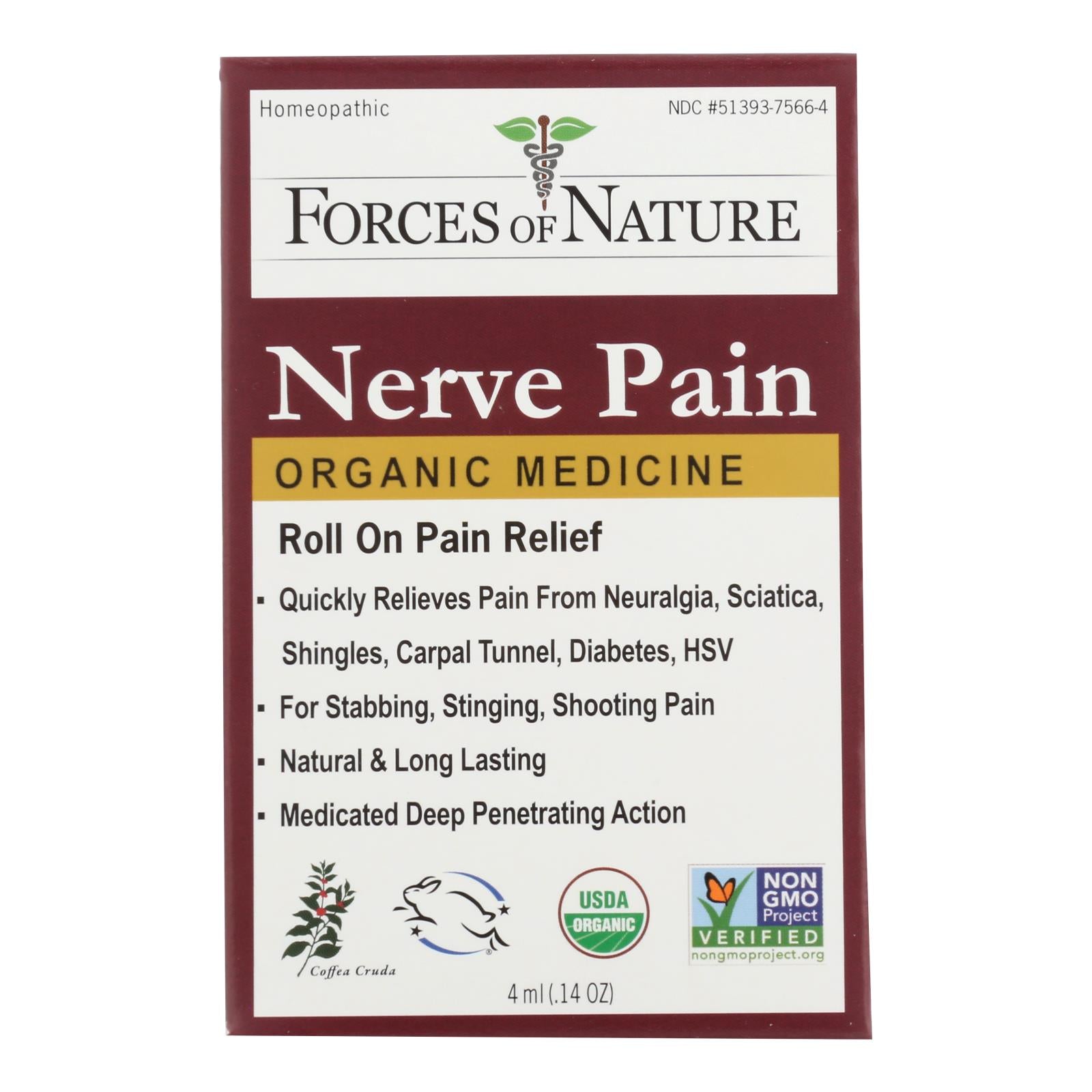 Forces Of Nature Nerve Pain Management Rollerball Activator Topical Medicine - 1 Each - 4 ML