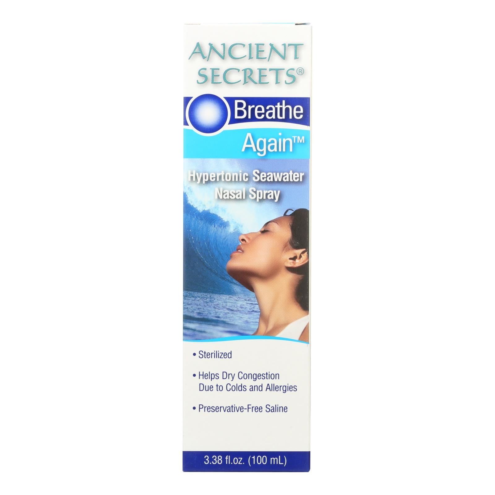 Ancient Secrets Breathe Again Nasal Spray - 3.38 fl oz