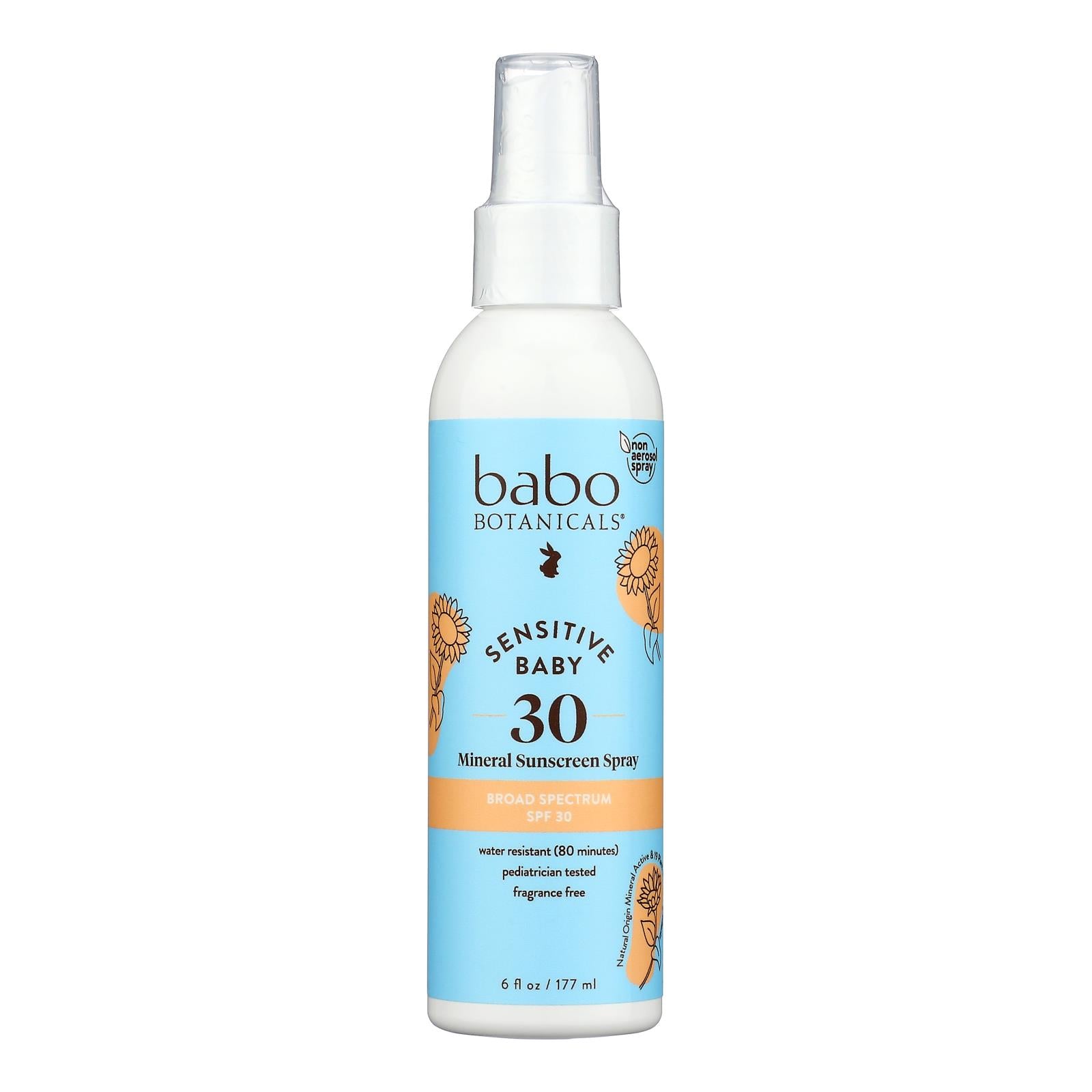 Babo Botanicals Baby Mineral SPF 30 Sunscreen Spray, 6 fl oz