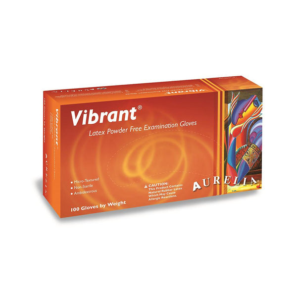 VIBRANT Latex Gloves, LP-98228-1000 Large, Powder Free, Chlorinated, Micro Textured - Case of 1000