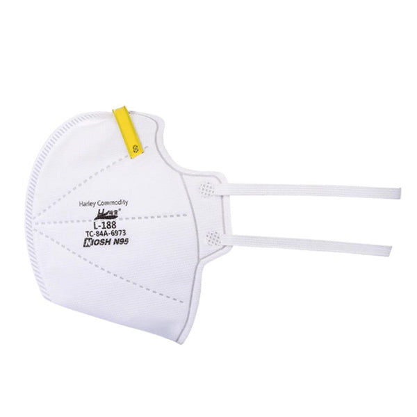 Harley N95 NIOSH Certified Particulate Respirator Mask, Folder Style 20/Box - L-188