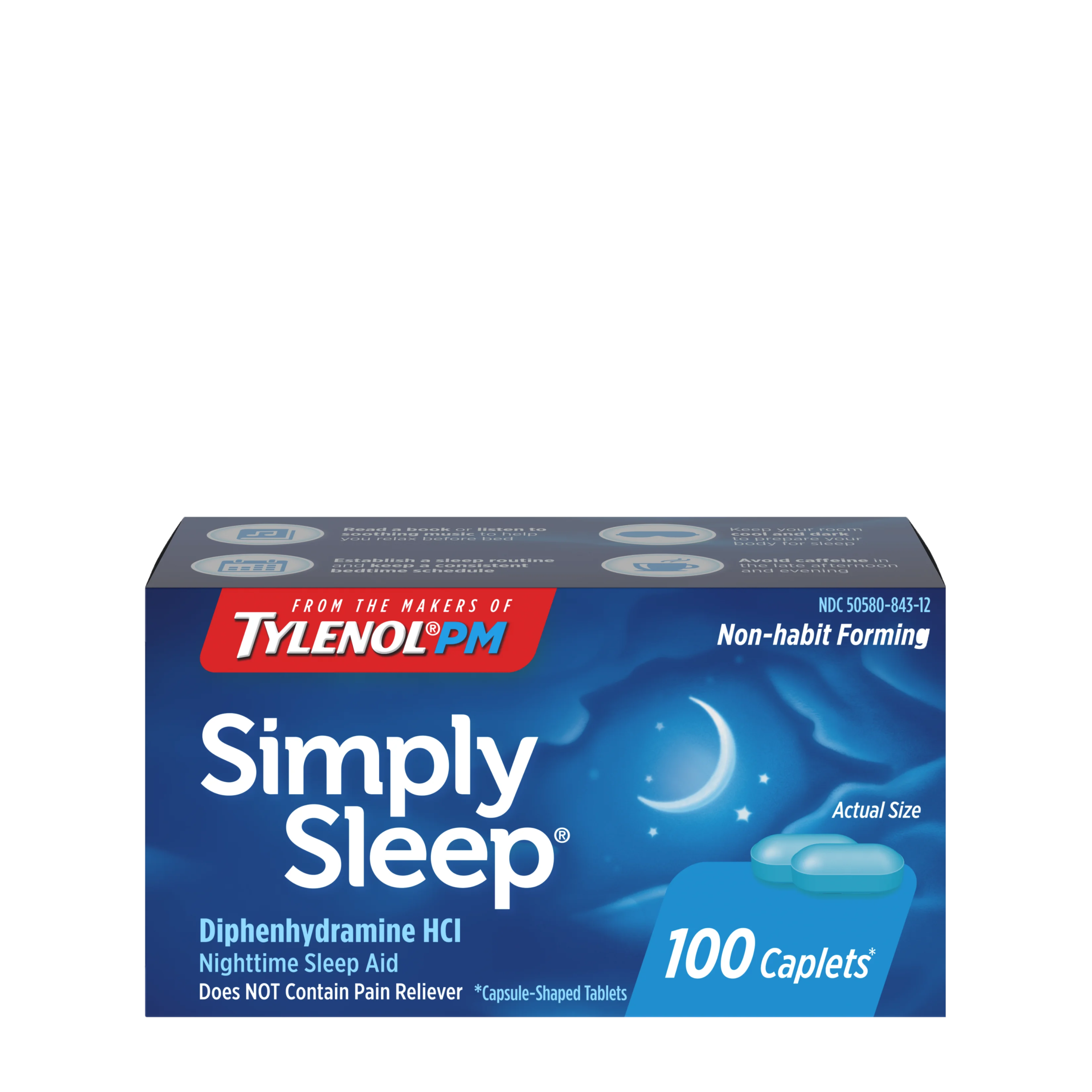 Tylenol SIMPLY SLEEP® Nighttime Sleep Aid Caplets, 100 ct.
