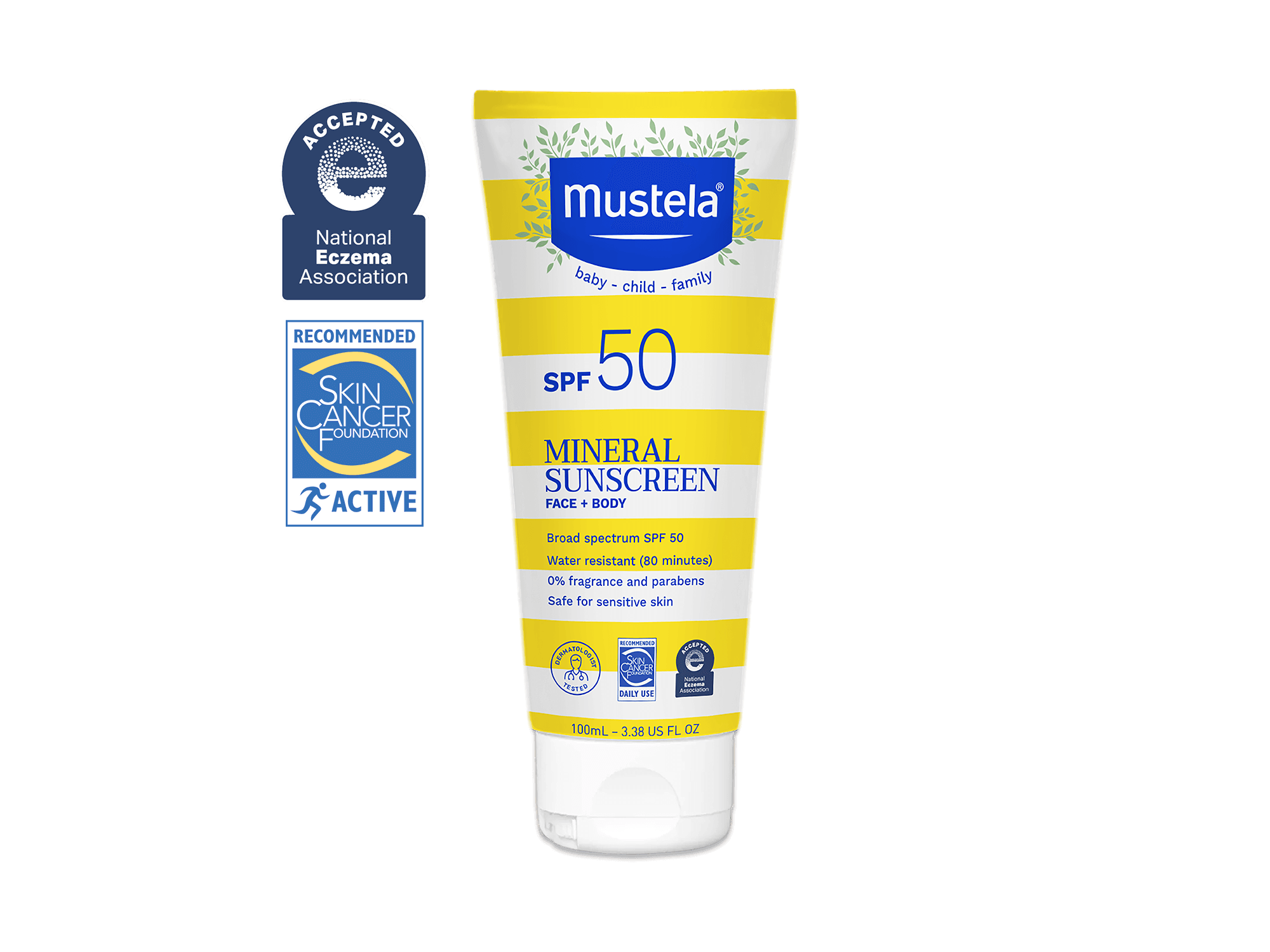 Mustela Baby SPF 50 Mineral Sunscreen Lotion, 3.38 oz.