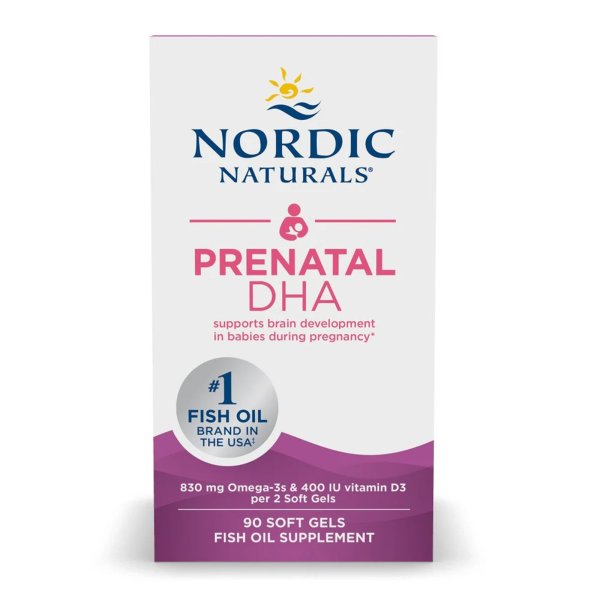 Nordic Naturals Prenatal DHA Supplement Soft Gels with Omega-3 & D-3, 90 ct.