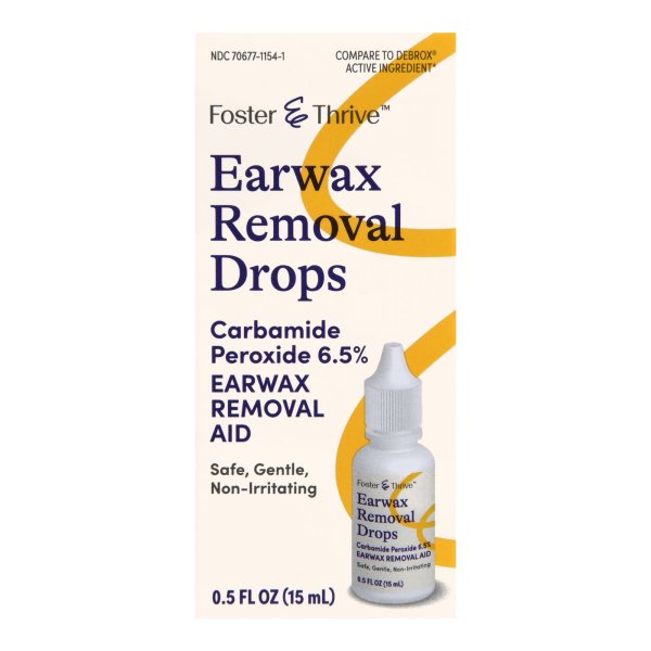 Foster & Thrive Earwax Removal Drops 6.5%, 0.5 oz.