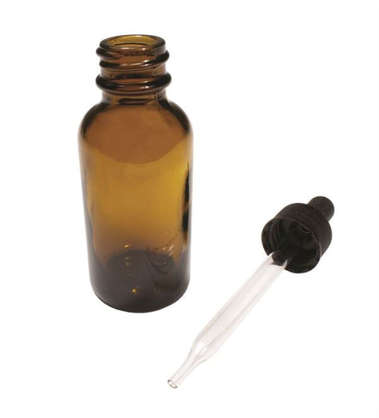 Bottles With Dropper, Boston Round, Amber, 4oz - BDPSC-AM-4OZ