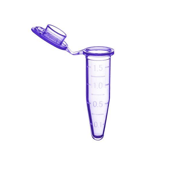 Microtube w/ cap- 1.5ml- purple- w/ self-standing bag & Stop-Pops- 500/pk-C2000-P
