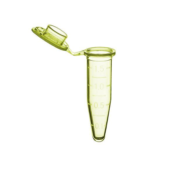 Microtube w/ cap- 1.5ml- yellow- w/ self-standing bag & Stop-Pops- 500/pk-C2000-Y
