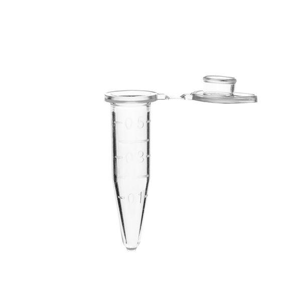 Microtube w/ cap- clear- 0.5ml- w/ self-standing bag- 500/pk-C2007