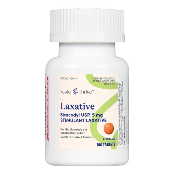 Foster & Thrive Gentle Laxative Comfort Coated Tablets, 5 mg, 100 ct