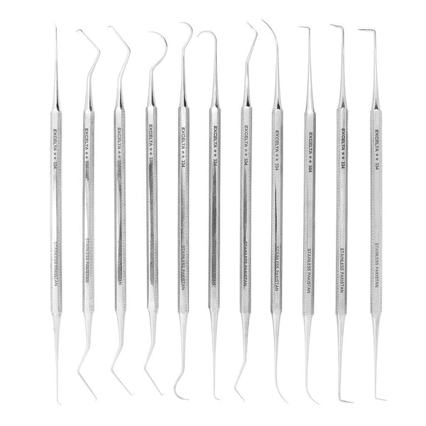 Excelta 334 .01" Stainless Steel Angled and Curved Double Ended Tip Probes