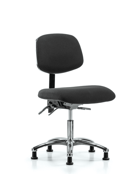 Fabric ESD Chair - Desk Height with ESD Stationary Glides in ESD Black Fabric - ESD-FDHCH-CR-T0-A0-EG-ESDBLK