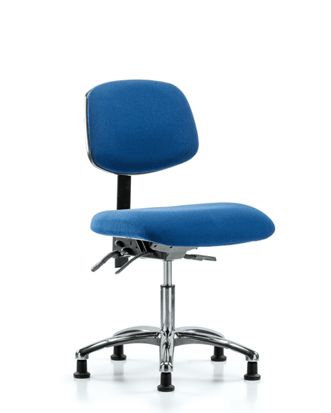 Fabric ESD Chair - Desk Height with ESD Stationary Glides in ESD Blue Fabric - ESD-FDHCH-CR-T0-A0-EG-ESDBLU