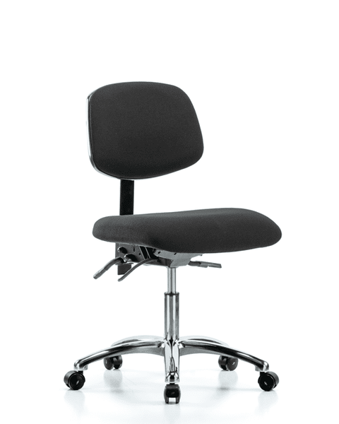 Fabric ESD Chair - Desk Height with Seat Tilt & ESD Casters in ESD Black Fabric - ESD-FDHCH-CR-T1-A0-EC-ESDBLK