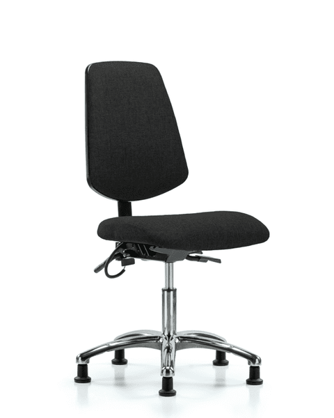 Fabric ESD Chair - Desk Height with Medium Back, Seat Tilt, & ESD Stationary Glides in ESD Black Fabric - ESD-FDHCH-MB-CR-T1-A0-EG-ESDBLK