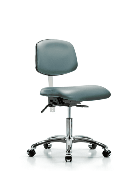 Class 100 Vinyl Clean Room Chair - Desk Height with Casters in Storm Supernova Vinyl - NCR-VDHCH-CR-T0-A0-CC-8822