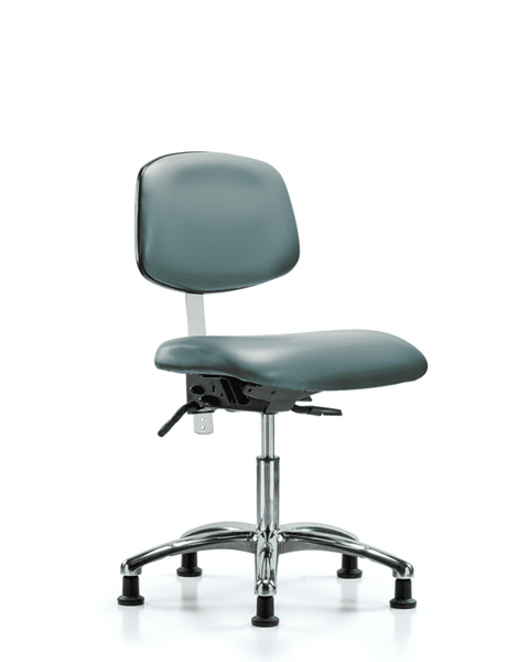 Class 100 Vinyl Clean Room Chair - Desk Height with Seat Tilt & Stationary Glides in Storm Supernova Vinyl - NCR-VDHCH-CR-T1-A0-RG-8822