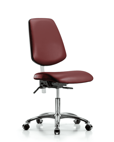 Class 100 Vinyl Clean Room Chair - Desk Height with Medium Back & Casters in Borscht Supernova Vinyl - NCR-VDHCH-MB-CR-T0-A0-CC-8815