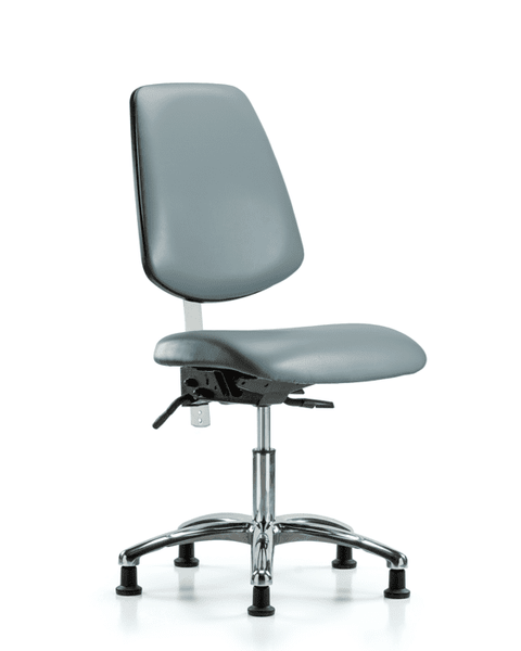 Class 100 Vinyl Clean Room Chair - Desk Height with Medium Back, Seat Tilt, & Stationary Glides in Storm Supernova Vinyl - NCR-VDHCH-MB-CR-T1-A0-RG-8822