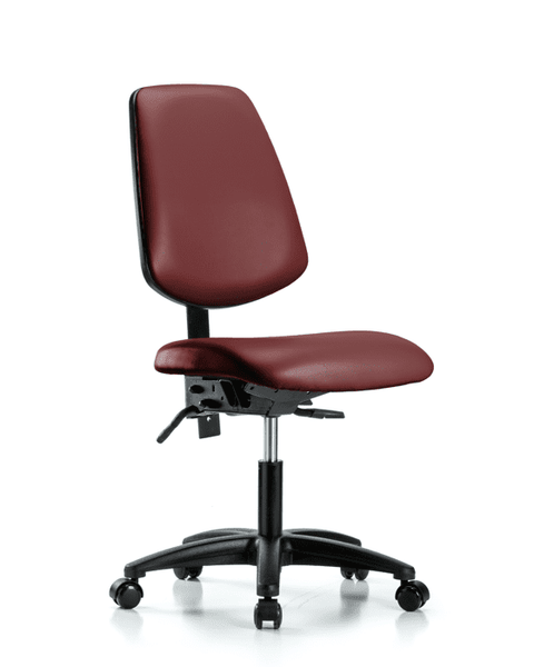 Vinyl Chair - Desk Height with Medium Back, Seat Tilt, & Casters in Borscht Supernova Vinyl - VDHCH-MB-RG-T1-A0-RC-8815