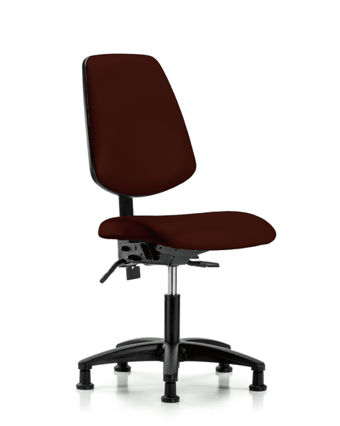 Vinyl Chair - Desk Height with Medium Back, Seat Tilt, & Stationary Glides in Burgundy Trailblazer Vinyl - VDHCH-MB-RG-T1-A0-RG-8569