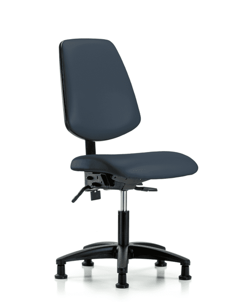 Vinyl Chair - Desk Height with Medium Back, Seat Tilt, & Stationary Glides in Imperial Blue Trailblazer Vinyl - VDHCH-MB-RG-T1-A0-RG-8582