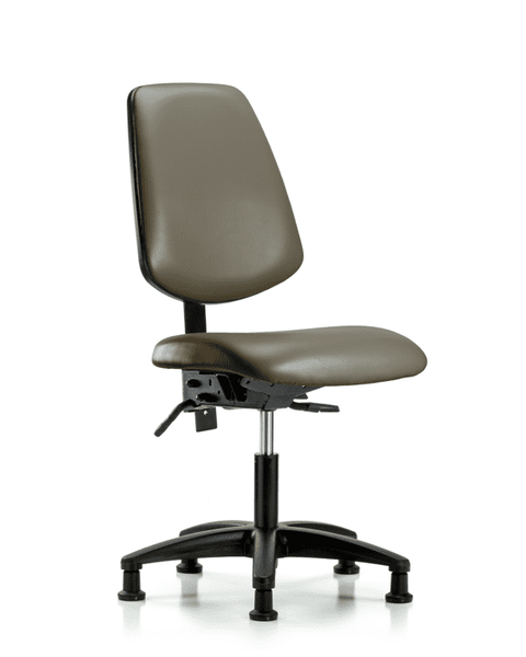 Vinyl Chair - Desk Height with Medium Back, Seat Tilt, & Stationary Glides in Taupe Supernova Vinyl - VDHCH-MB-RG-T1-A0-RG-8809
