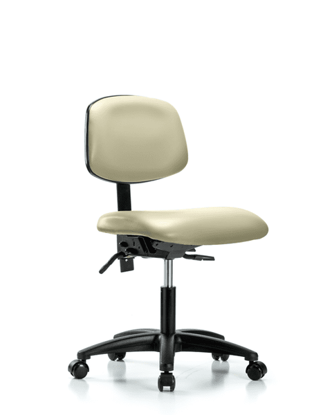 Vinyl Chair - Desk Height with Casters in Adobe White Trailblazer Vinyl - VDHCH-RG-T0-A0-RC-8501