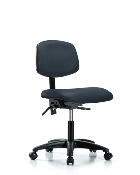Vinyl Chair - Desk Height with Casters in Imperial Blue Trailblazer Vinyl - VDHCH-RG-T0-A0-RC-8582