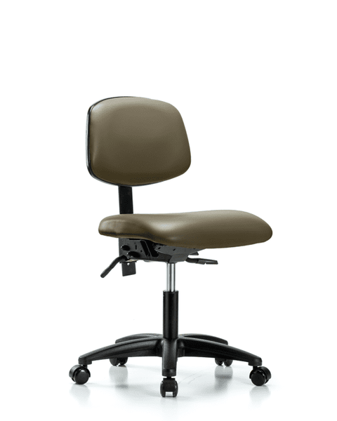 Vinyl Chair - Desk Height with Casters in Taupe Supernova Vinyl - VDHCH-RG-T0-A0-RC-8809