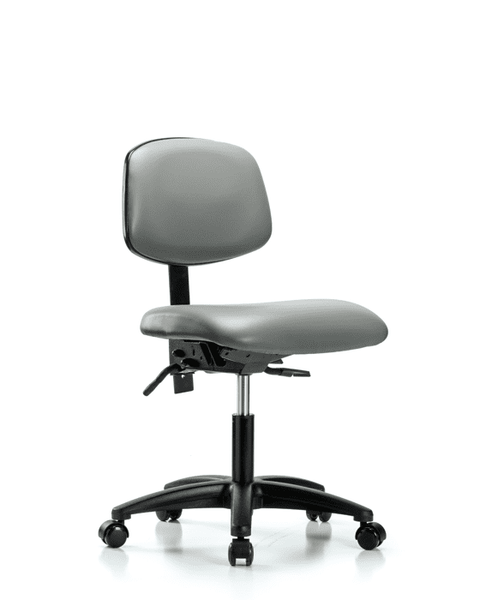 Vinyl Chair - Desk Height with Casters in Sterling Supernova Vinyl - VDHCH-RG-T0-A0-RC-8840