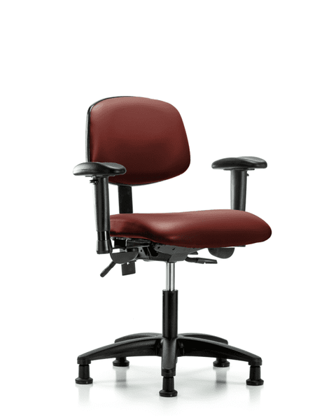 Vinyl Chair - Desk Height with Adjustable Arms & Stationary Glides in Borscht Supernova Vinyl - VDHCH-RG-T0-A1-RG-8815