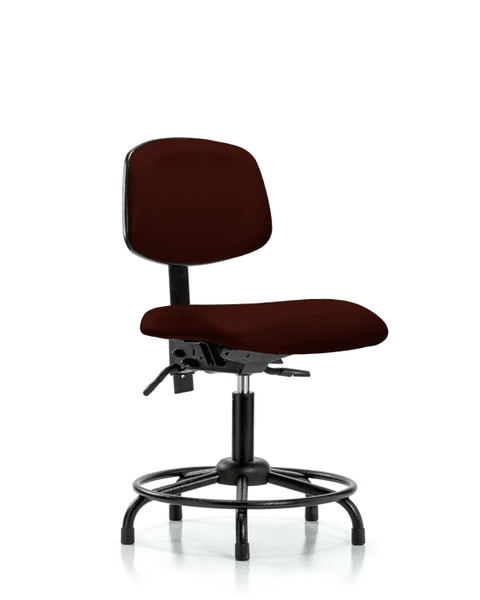 Vinyl Chair - Desk Height with Round Tube Base & Stationary Glides in Burgundy Trailblazer Vinyl - VDHCH-RT-T0-A0-RG-8569
